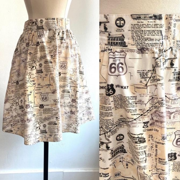 Retrolicious Dresses & Skirts - Retrolicious A Line High Waisted Route 66 Skirt